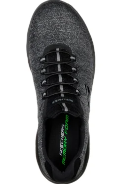 Forton Skechers Memory Foam Summits Schwarze Slip-On-Sneaker