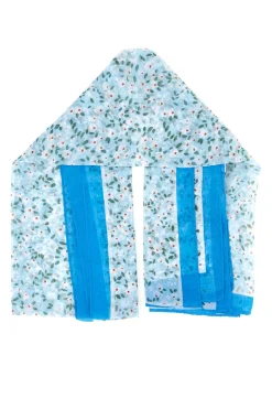 Foulard azzurra con fantasia floreale in tessuto leggero Coveri SCIAR/0996