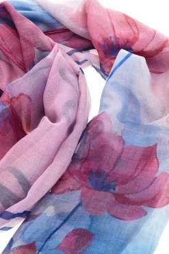 Foulard rosa con stampa floreale Laura Biagiotti 26s204-14