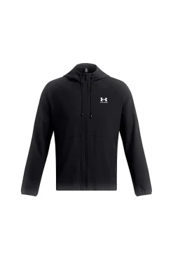 Giacca nera leggera con cappuccio Under Armour VIBE WOVEN JACKET