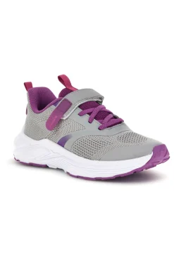 Graue Turnschuhe mit rosa Einsätzen und Klettverschluss Diadora Snipe 4 Jr