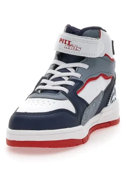 Graue und schwarze Mid-Cut-Sneaker PITT KIDS K22879