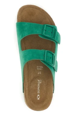 Grüne Hausschuhe mit doppelter Schnalle Superga S11U109