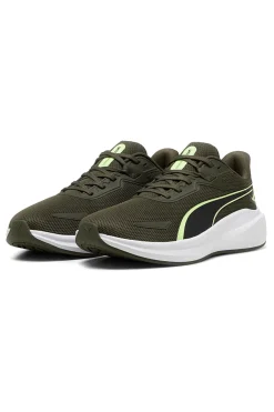 Grüne Laufschuhe mit weißer Sohle Puma Skyrocket Lite