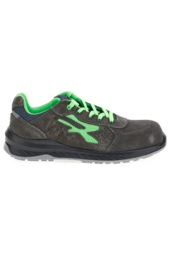 Herren grau-grüne Leder Sicherheitshalbschuhe U. Power Denver S ESD