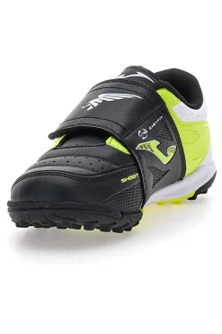 Joma CANCHA JR 2501 Fußballschuhe in Schwarz und Neongelb mit Klettverschluss
