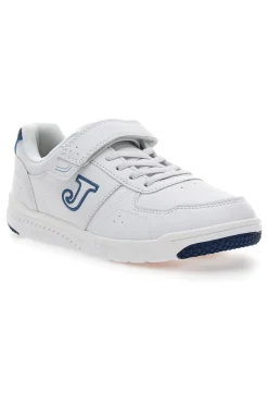 Joma W Harvard JR 2543 weiße Sneakers mit blauen Details und Klettverschluss