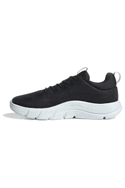 Leichte schwarze Mesh-Sneakers mit elastischen Schnürsenkeln Adidas Cloudfoam Flex