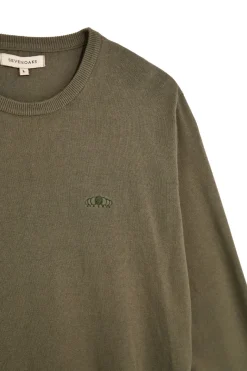 Maglia verde a maniche lunghe girocollo Sevenoaks Nby01