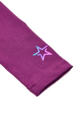 Maglia Viola Girocollo con Stampa Olografica PITT KIDS 6035