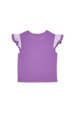 Maglietta Girocollo con Maniche s Sbuffo Viola PITT KIDS PT-K-T-7026