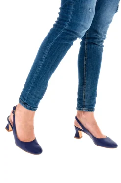 Marineblaue Slingback-Pumps mit niedrigem Absatz PITTARELLO GLAM 3608