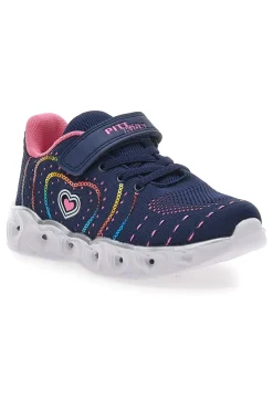 Marineblaue und rosa Sneakers mit Lichtern PITT KIDS K23121