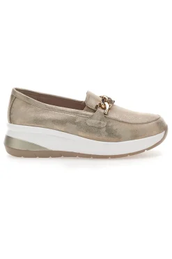 Mocassini Beige con Fibbia Dorata ENERGY E800