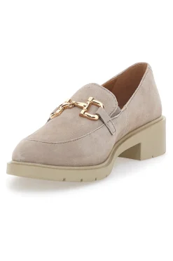 Mocassini Beige con Morsetto Dorato Mio Tempo 21216