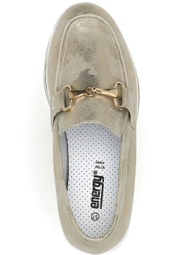 Mocassini Beige Con Morsetto Oro e Platform Energy 42