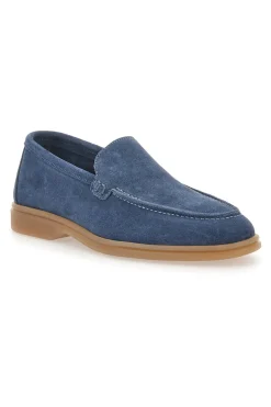 Mocassini Blu con Tomaia in Suede Vera Pelle PTR 2070