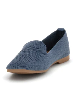 Mocassini blu in tessuto traforato First lady P674