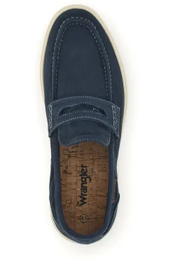Mocassini blu in tessuto Wrangler 2026103527F