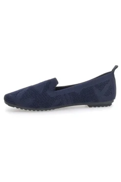 Mocassini blu in tessuto con soletta morbida The First PRESZ32