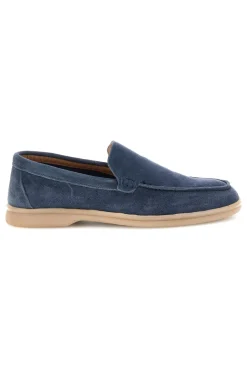 Mocassini blu in vera pelle made in Italy Ptr 800