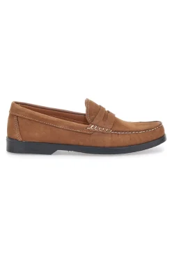 Mocassini Cuoio con Tomaia in Pelle Nabuk Made in Italy JERPOINT 195