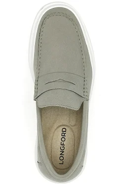 Mocassini grigi slip on con suola bianca Longford C53086