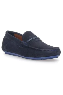 Mocassini in Vera Pelle Longford 205 Blu
