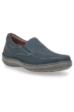 Mocassini Jeans in Pelle Nbuk Cuciti a Mano JOHES LAND 2779