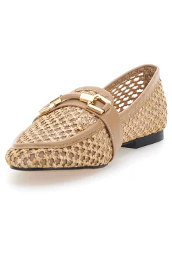 Mocassini khaki con morsetto dorato Le Havre Paris LLY26
