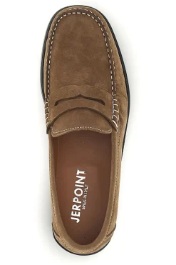 Mocassini marrone in vera pelle cuciture a vista made in Italy Pittarello 195