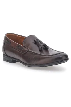 Mocassini Marroni in Pelle Con Nappine Made in Italy PITTARELLO 071