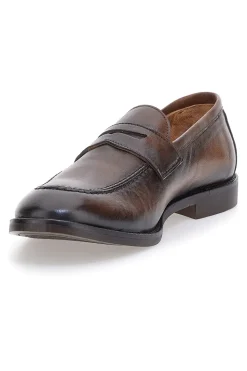 Mocassini marroni pelle made in Italy Pittarello plus 4056