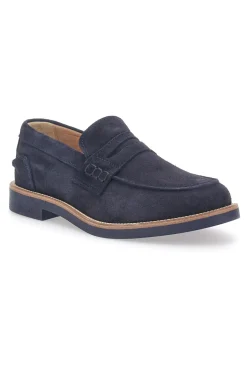 Mocassini Navy In Vera Pelle Scamosciata Pittarello 8027