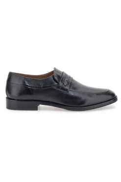 Mocassini Neri In Vera Pelle Claremorris 653