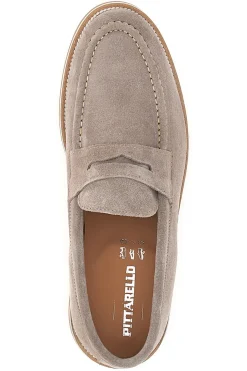 Mocassini taupe in suede Made in Italy Pittarello 115