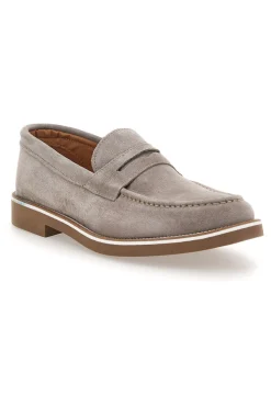 Mocassini taupe in suede Made in Italy Pittarello 115