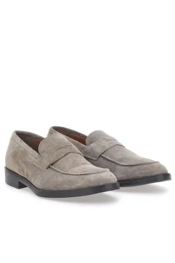 Mocassini Tortora in Pelle Suede Made in Italy PITTARELLO 0730