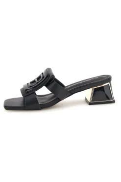 Mules nere con tacco basso e fascia decorativa Laura biagiotti 9730