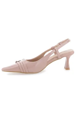 Nude Lack-Effekt Slingback-Pumps mit mittlerem Absatz LE HAVRE PARIS CMJ2405314