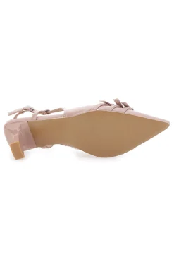 Nude Lack-Effekt Slingback-Pumps mit mittlerem Absatz LE HAVRE PARIS CMJ2405314