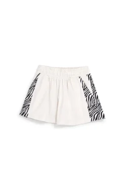 Pantaloncini beige con inserti fantasia zebrata Pitt kids PT-G-SH-9037