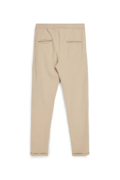 Pantaloni beige tessuto in morbida maglia piqué tasche laterali Pittarello tierra PT-M-T-9077