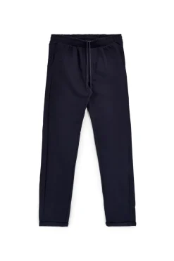 Pantaloni blu tessuto in morbida maglia piqué tinta unita Pittarello tierra PT-M-T-9078
