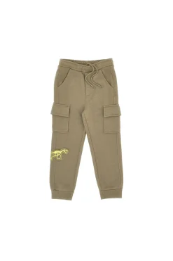 Pantaloni cargo verde militare con patch dinosauro Pitt Kids PT-KP-8002