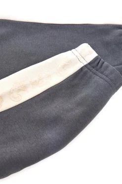Pantaloni grigio antracite con bande laterali e stampa beige Pitt Kids PT-KP-8020