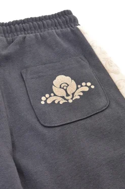 Pantaloni grigio antracite con bande laterali e stampa beige Pitt Kids PT-KP-8020