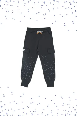 Pantaloni in tuta neri con pois PITT KIDS 6004