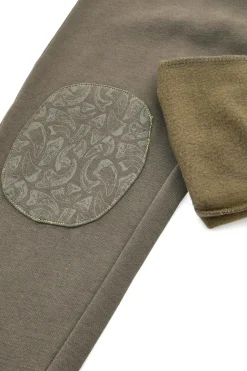 Pantaloni jogger verde militare con rinforzi ricamati Pitt Kids PT-KP-8004