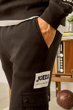 Pantaloni neri cargo in cotone con logo Joma Urban Streetlong Pants